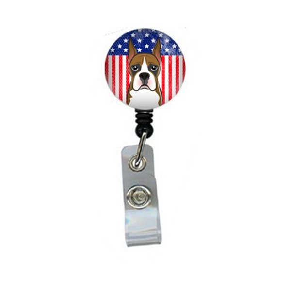 Teachers Aid American Flag & Boxer Retractable Badge Reel TE889365